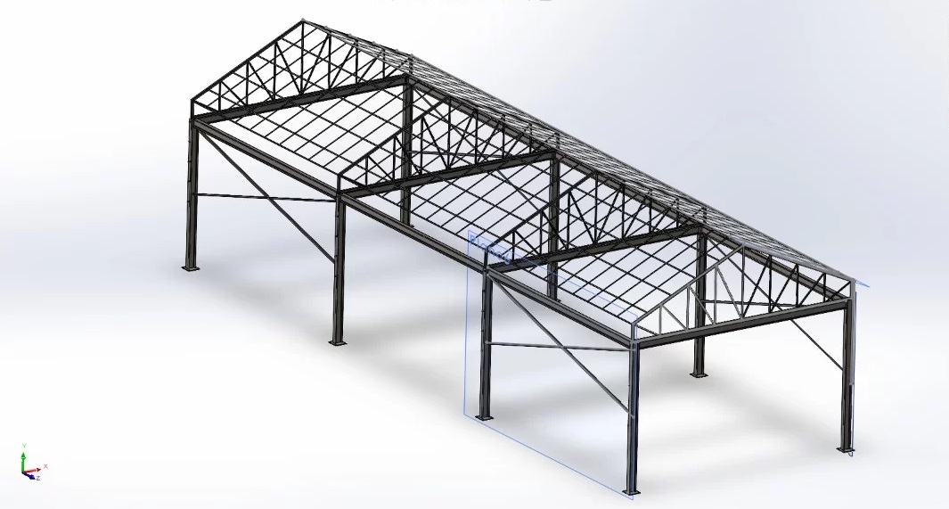 Projeto de estrutura metálica industrial
